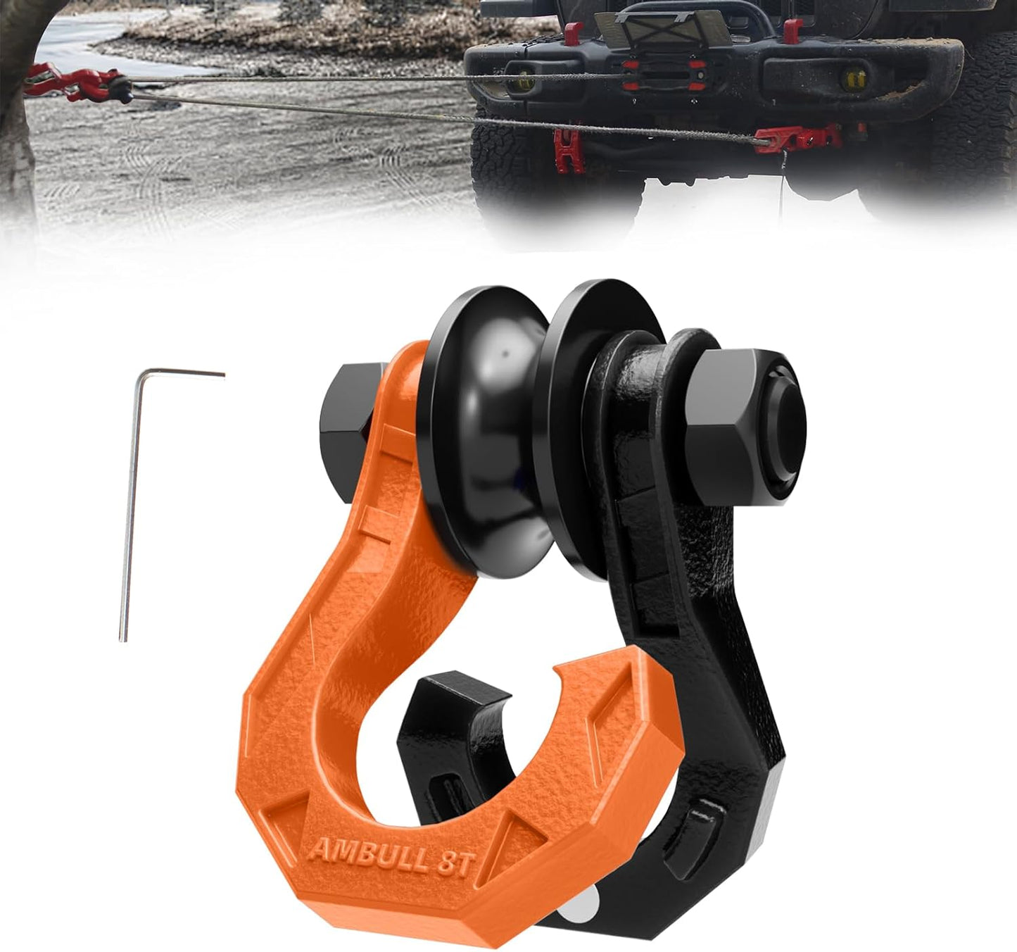 D Ring Separate Shackle with Snatch Block for Off-Road Recovery