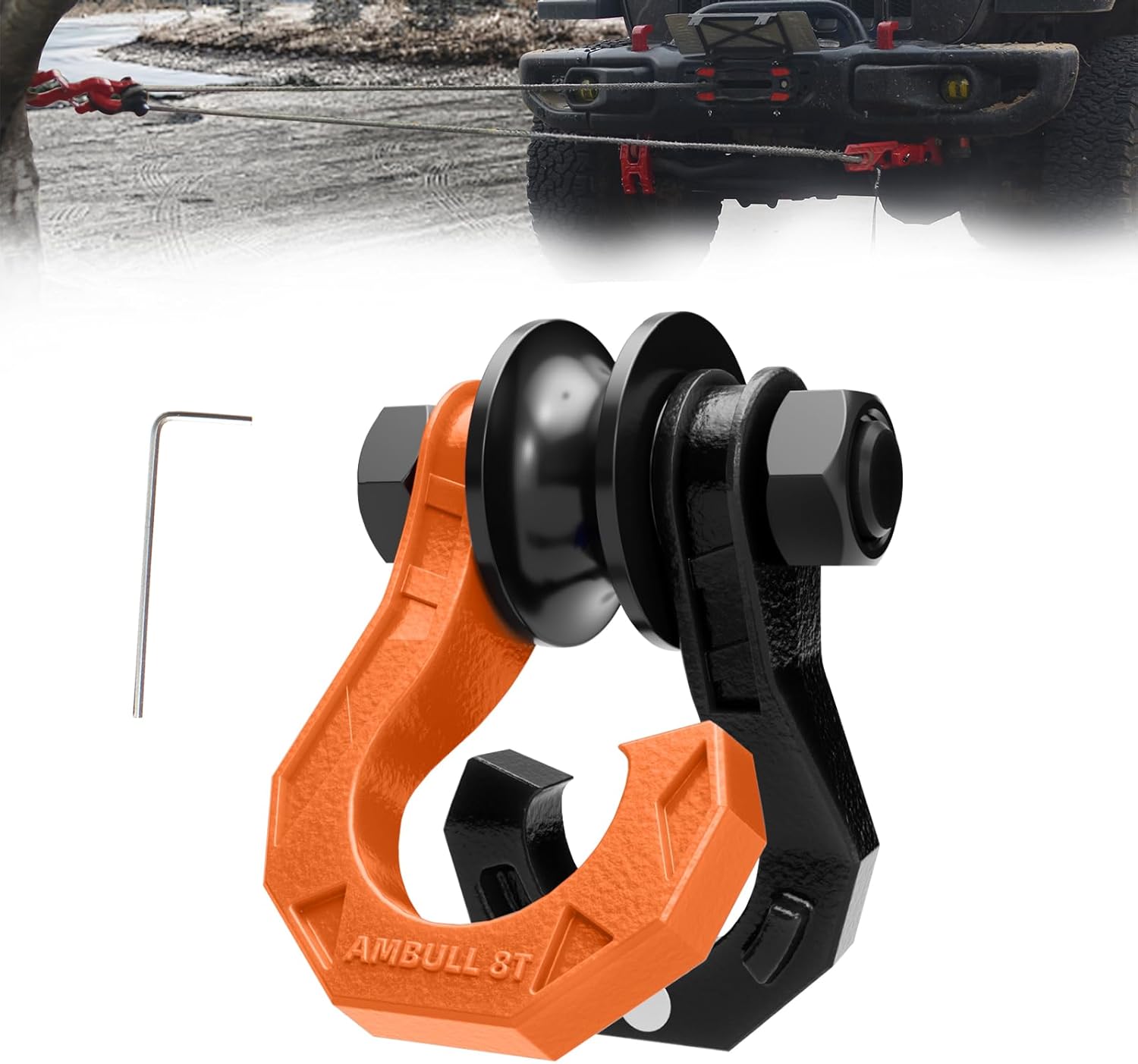D Ring Separate Shackle with Snatch Block for Off-Road Recovery