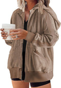 Plus Size Zip Up Oversized Hooded Sweatshirt Jacket - Comfortable