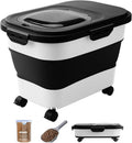 20-23 Lbs Dog Food Storage Container - Collapsible with Wheels