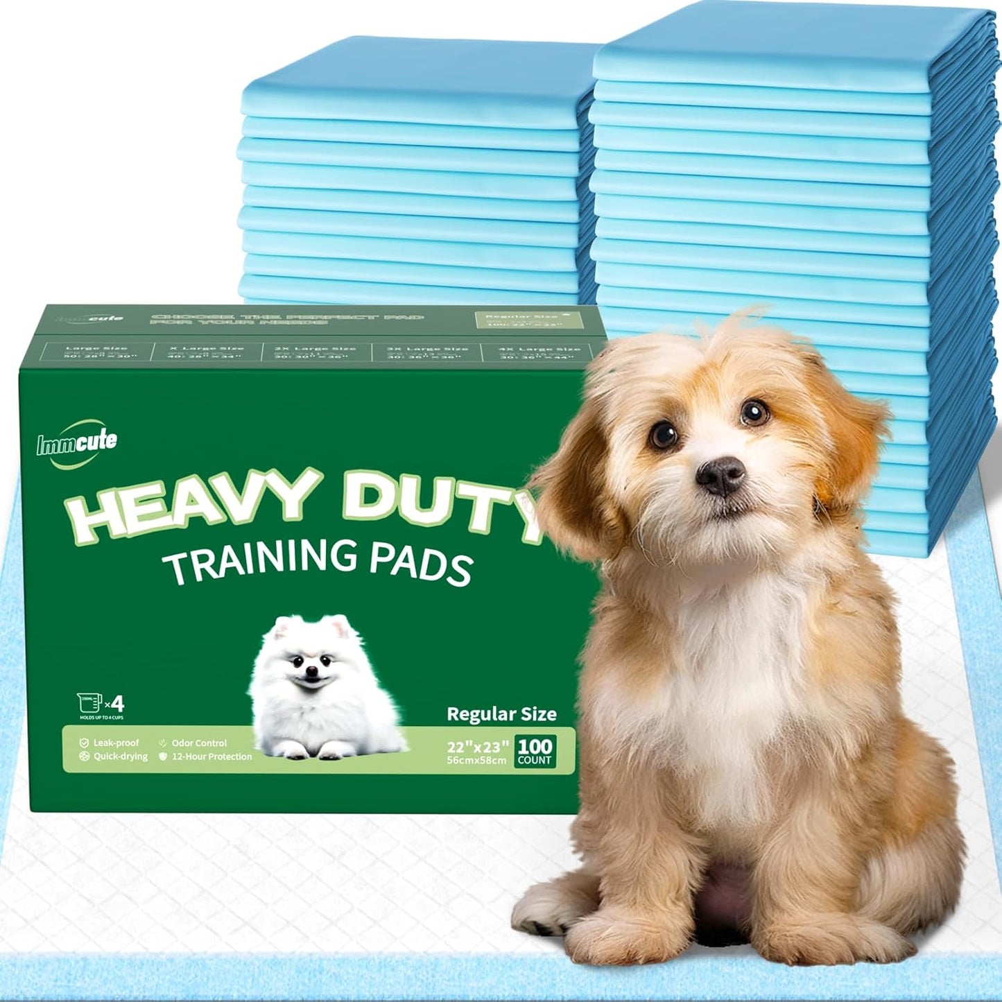 IMMCUTE Heavy Duty Puppy Pee Pads for Training and Absorption