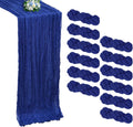 Royal Blue Cheesecloth Table Runner 10ft 12 Pack - Rustic Sheer Decor