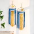 Blue Sun Macrame Wall Tapestry 2 Pack - Boho Sunrise Wall Art