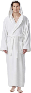 Arus Men's Hooded Classic Bathrobe Turkish Cotton Robe - Soft 100%