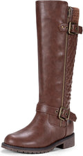 Knee High Riding Tall Boots - Comfortable Wide Calf, Zipper & Buckle