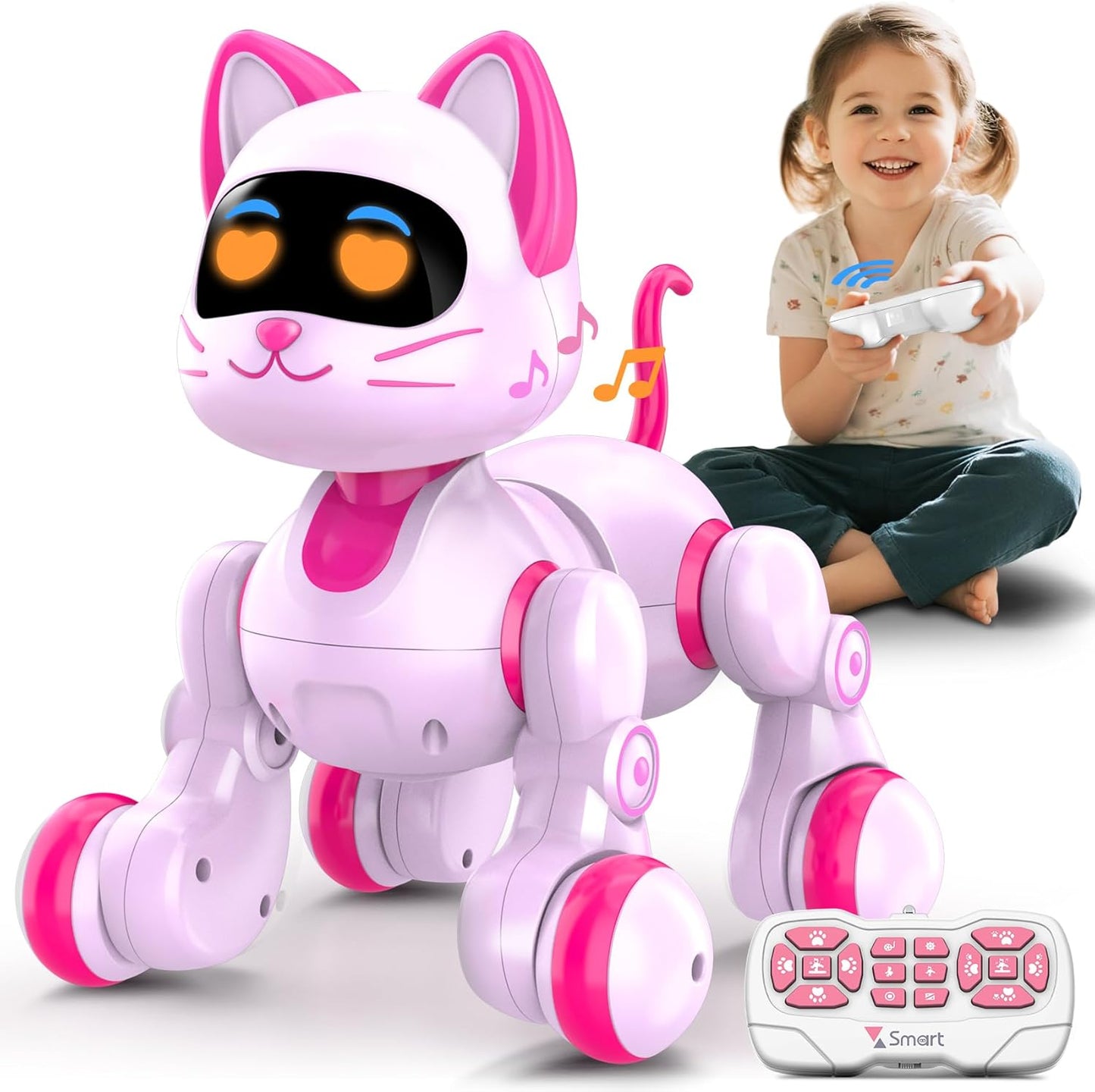 Interactive Robot Cat Toy for Girls: Fun Remote Control Pet