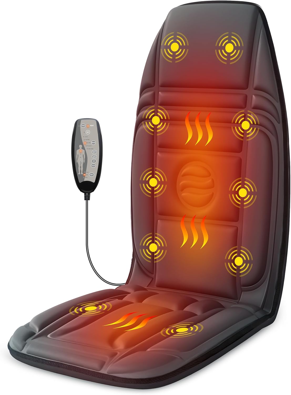 Heycool Vibration Back Massager - 10 Motors, 2 Heat Levels