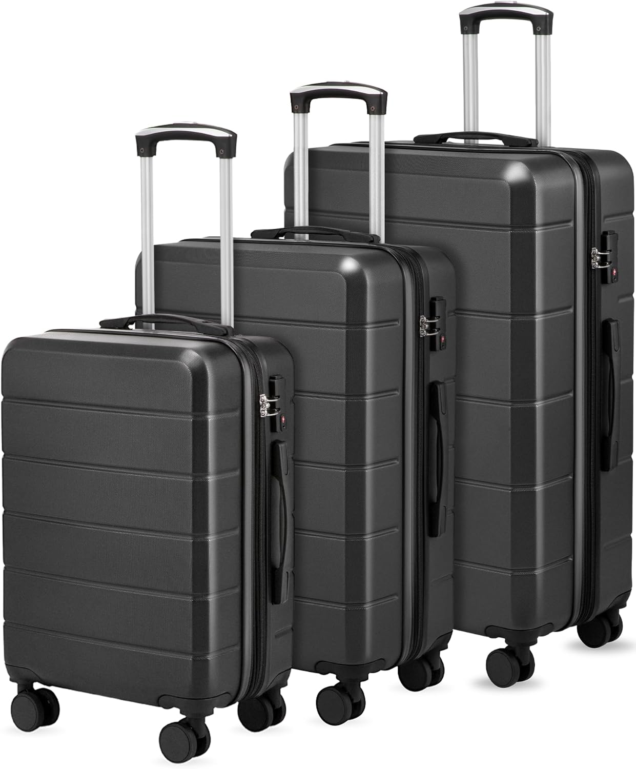 YOETEY Luggage Sets 3 Piece Expandable Hardside Suitcases