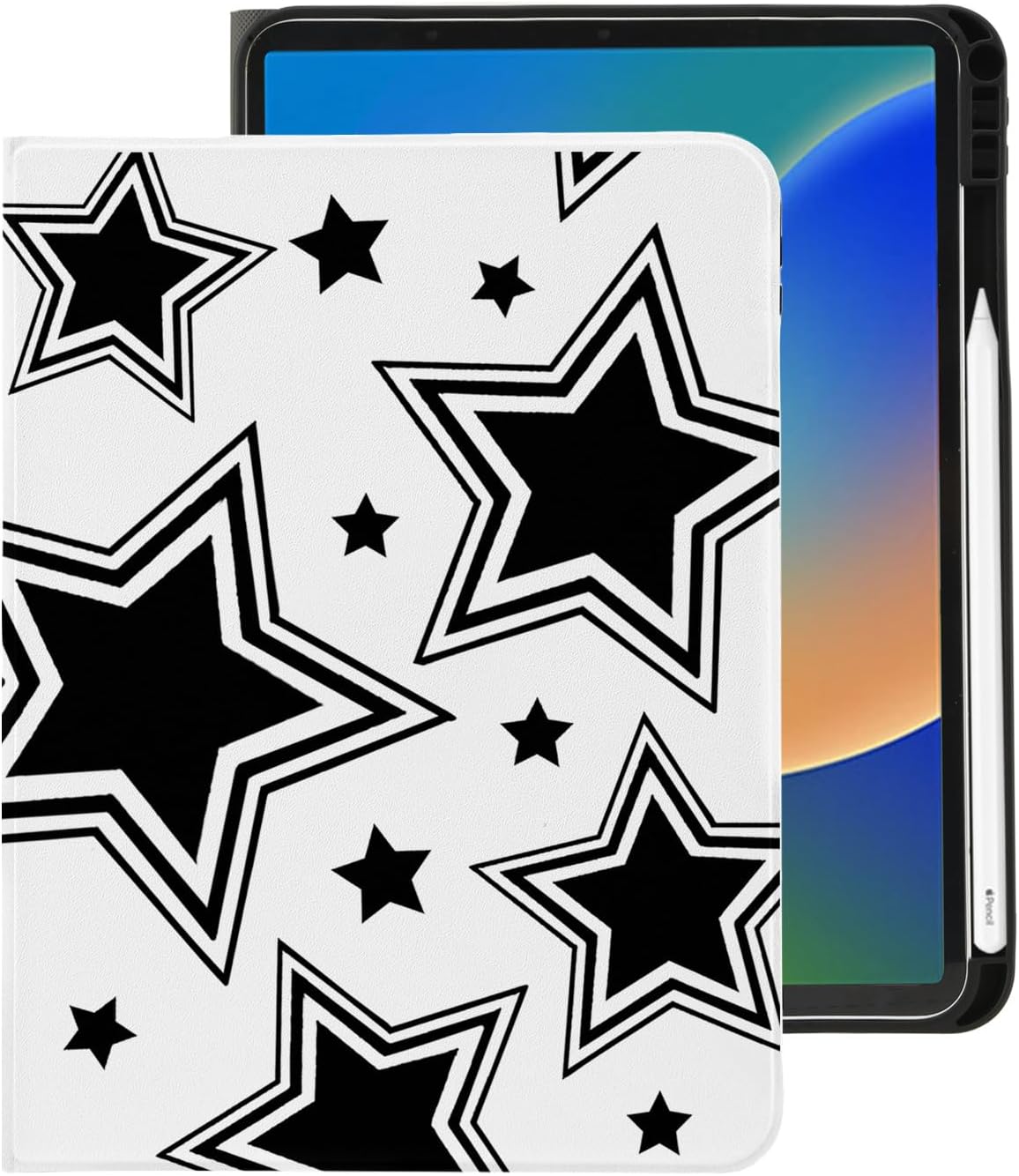 Cute Kawaii Y2K Star iPad Case with Pencil Holder and More