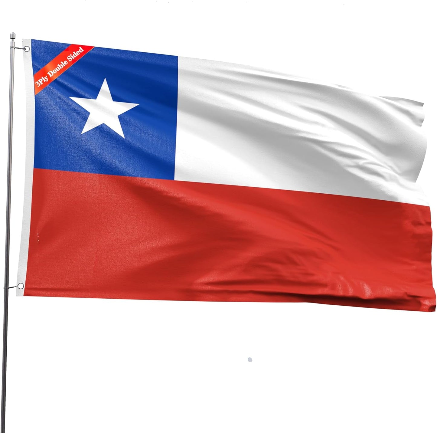 Double Sided Chile Flag 4x6FT for Festivals and Events