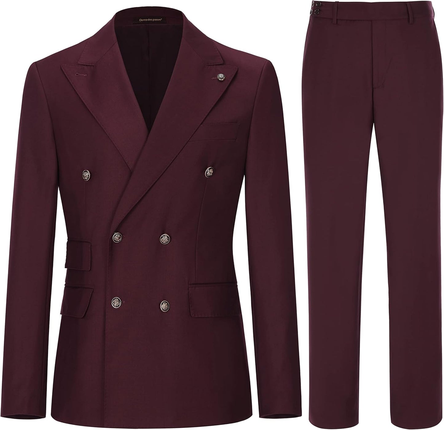 Men's Slim Fit 2 Piece Suit Double Breasted Tuxedo Set