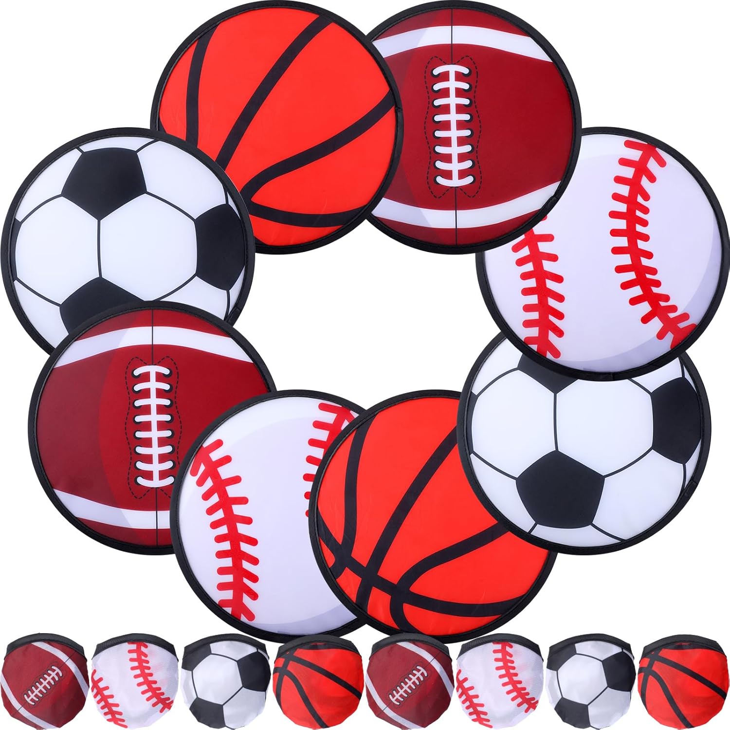 Foldable Flying Disc Fans Set - Sports Party Fun!