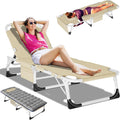 Portable Lay Flat Tanning Chair for Outdoor Sunbathing - 440 lb