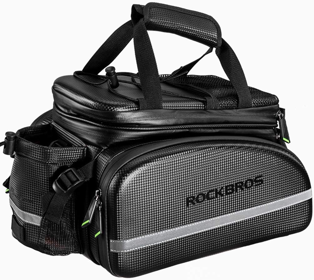 ROCKBROS Bike Rack Bag Trunk Waterproof Carbon Leather Pannier