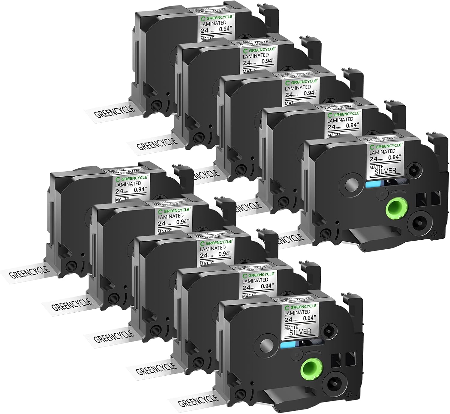 GREENCYCLE Compatible Brother P-Touch TZ M951 Label Tape 10 Pack
