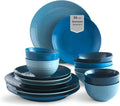 Sango Siterra 16-Piece Stoneware Dinnerware Set - Ocean Blue