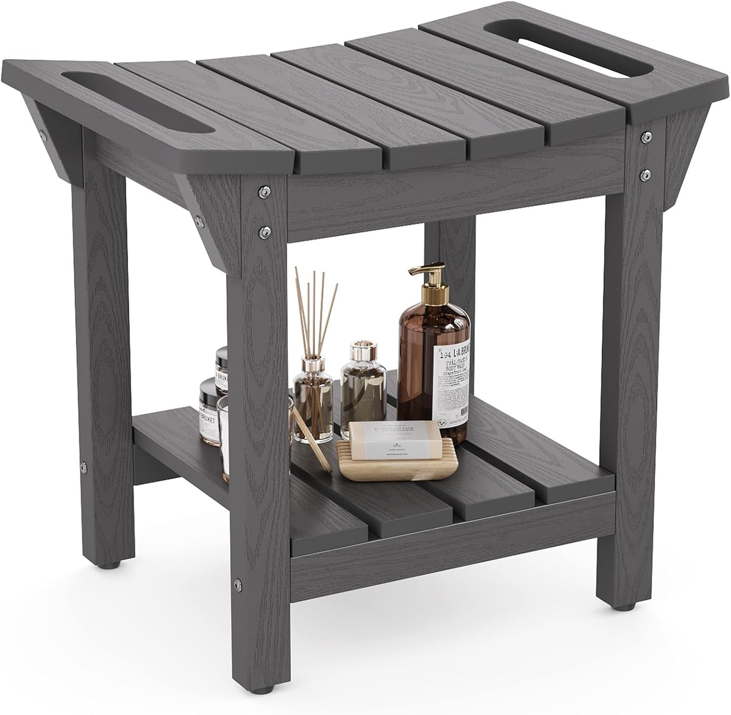 Waterproof Shower Bench for Shaving Legs and Storage Needs