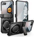 Translucent Black Galaxy Z Flip 7 Case with Stand - Rugged Shield