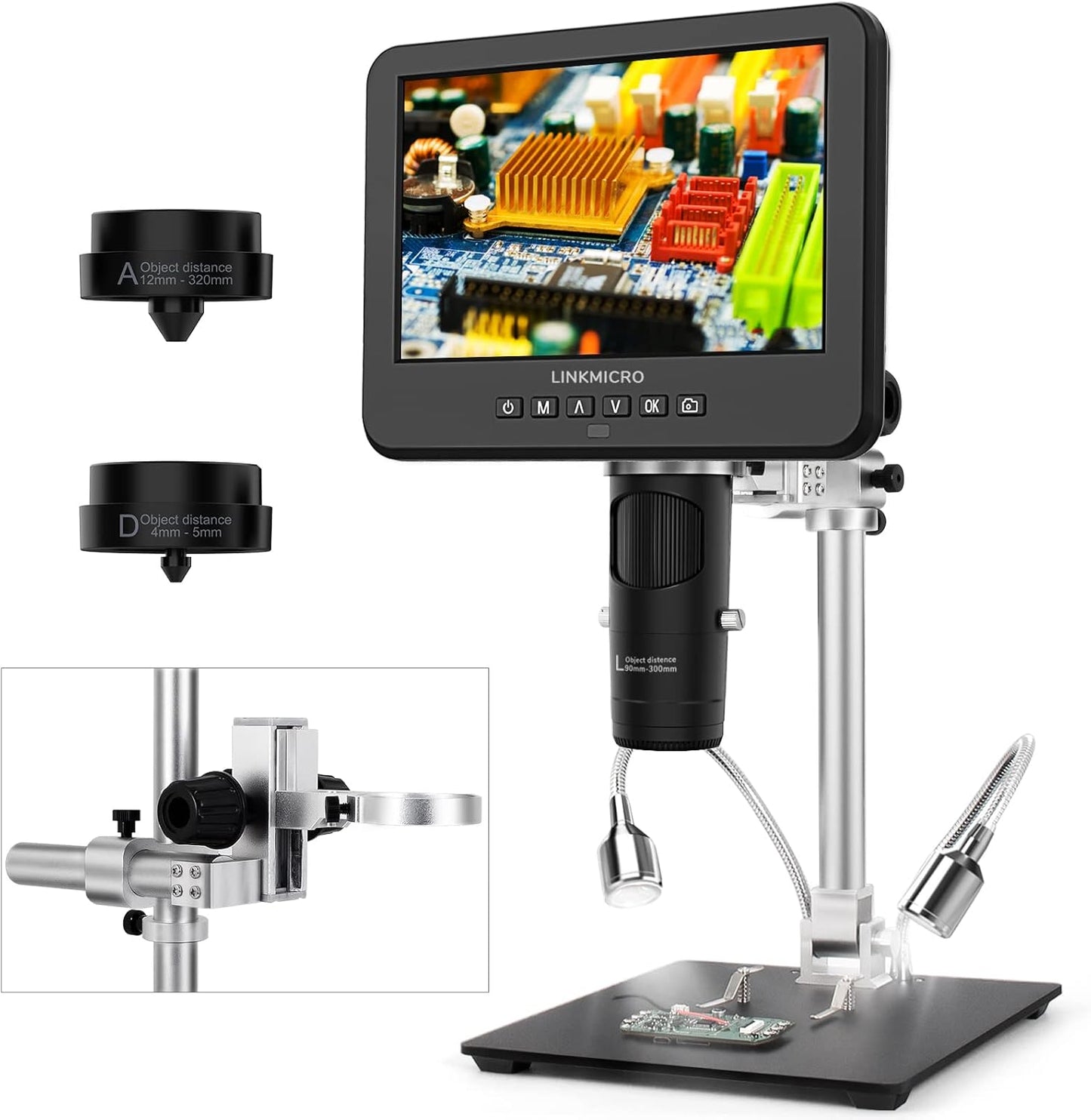 LM246MS 3 Lens 7 inch HDMI Digital Microscope for Soldering