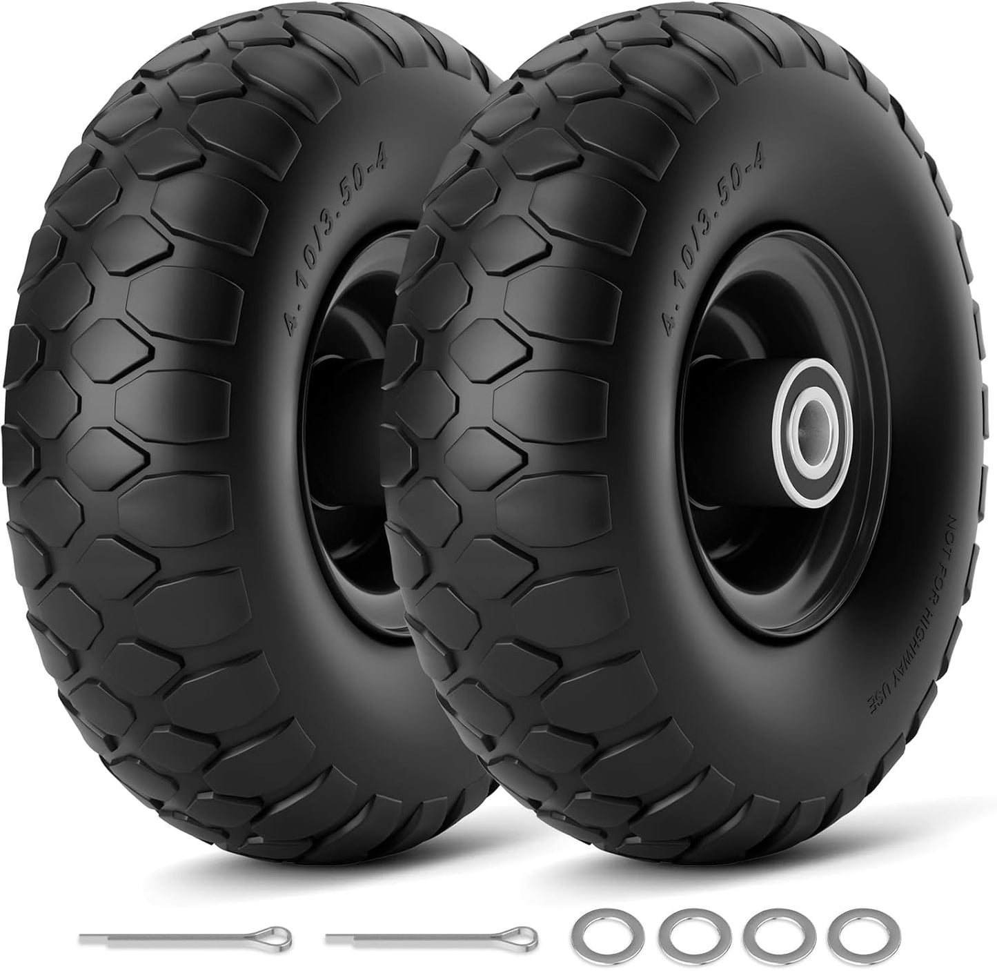 4.10/3.50-4 Solid Flat Free Tires for Garden and Home Use