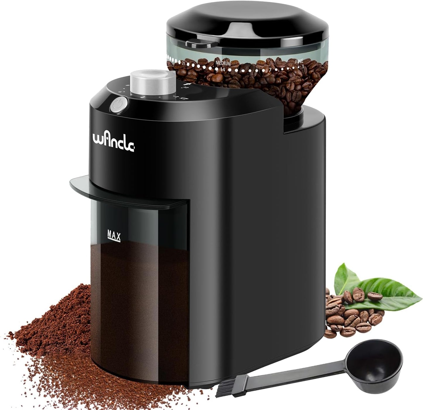 Wancle Electric Burr Coffee Grinder with 28 Grind Settings