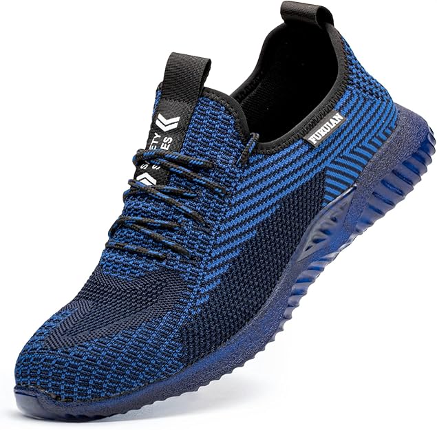 Furuian Steel Toe Shoes for Men - Comfortable Non Slip Sneakers