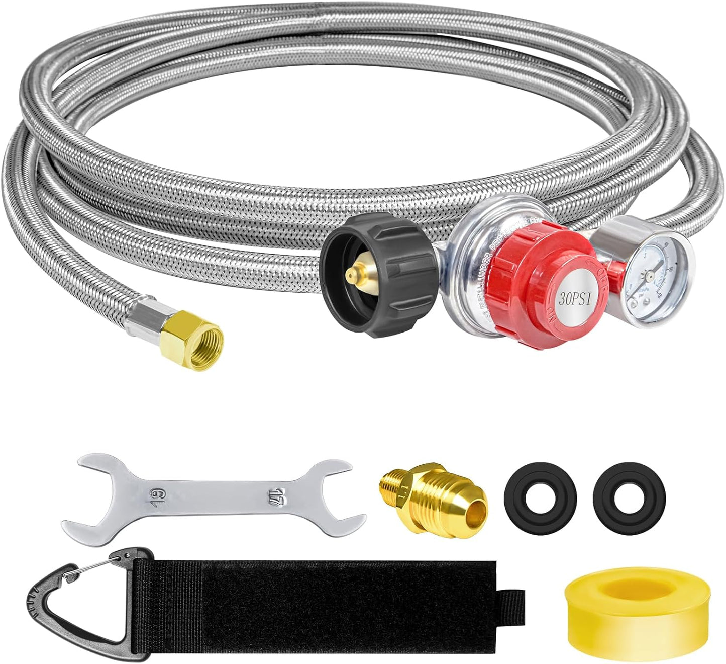 12FT High Pressure Adjustable Propane Regulator with Gauge