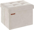 Storage Ottoman Foot Rest with Storage - Foldable Velvet Stool