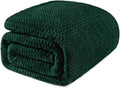 Twin Size Forest Green Soft Fleece Blanket - Lightweight All-Season