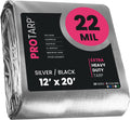 PROTARP 12 x 20 Silver/Black 22 Mil Heavy Duty Tarp - Tough Cover