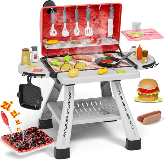 Interactive Smoke & Sound Kids BBQ Grill Playset by Maysida