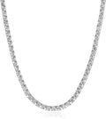 Sterling Silver Tennis Necklace with Round Cut Cubic Zirconia