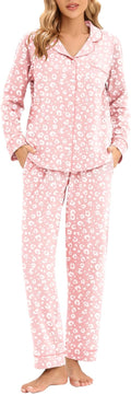 LUBOT Women's 100% Cotton Pajama Set - Soft Button-Down Nightwear