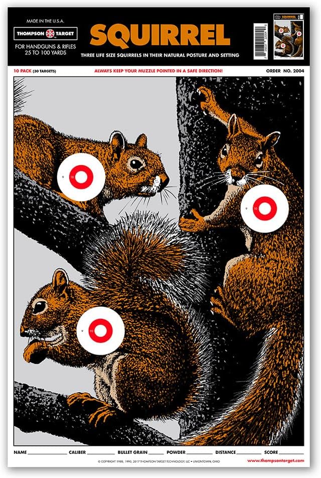 Thompson Target Life Size Squirrel Paper Shooting Targets Review