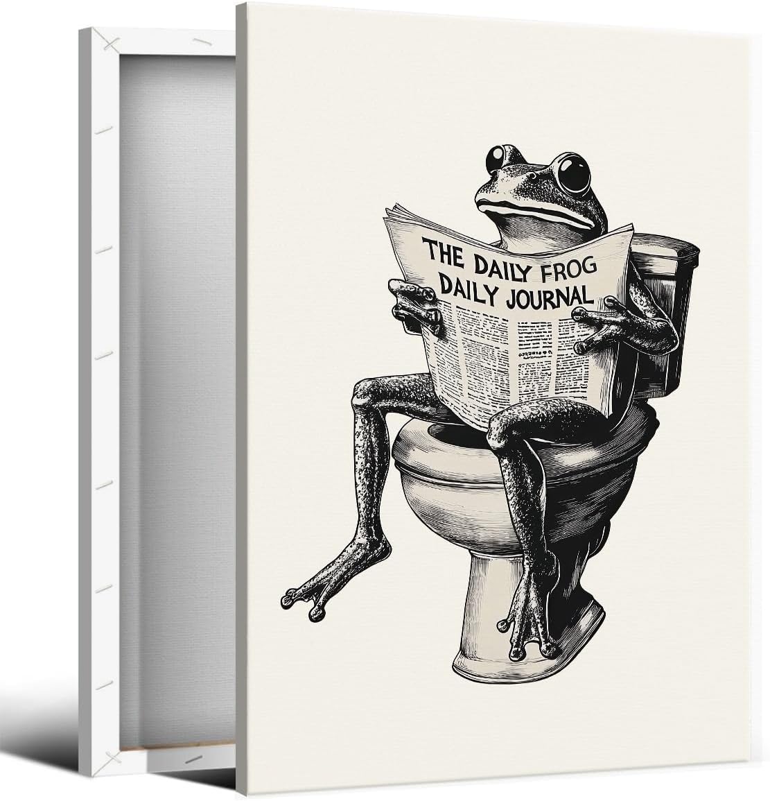 Funky Frog Bathroom Poster for Humorous Home Decor