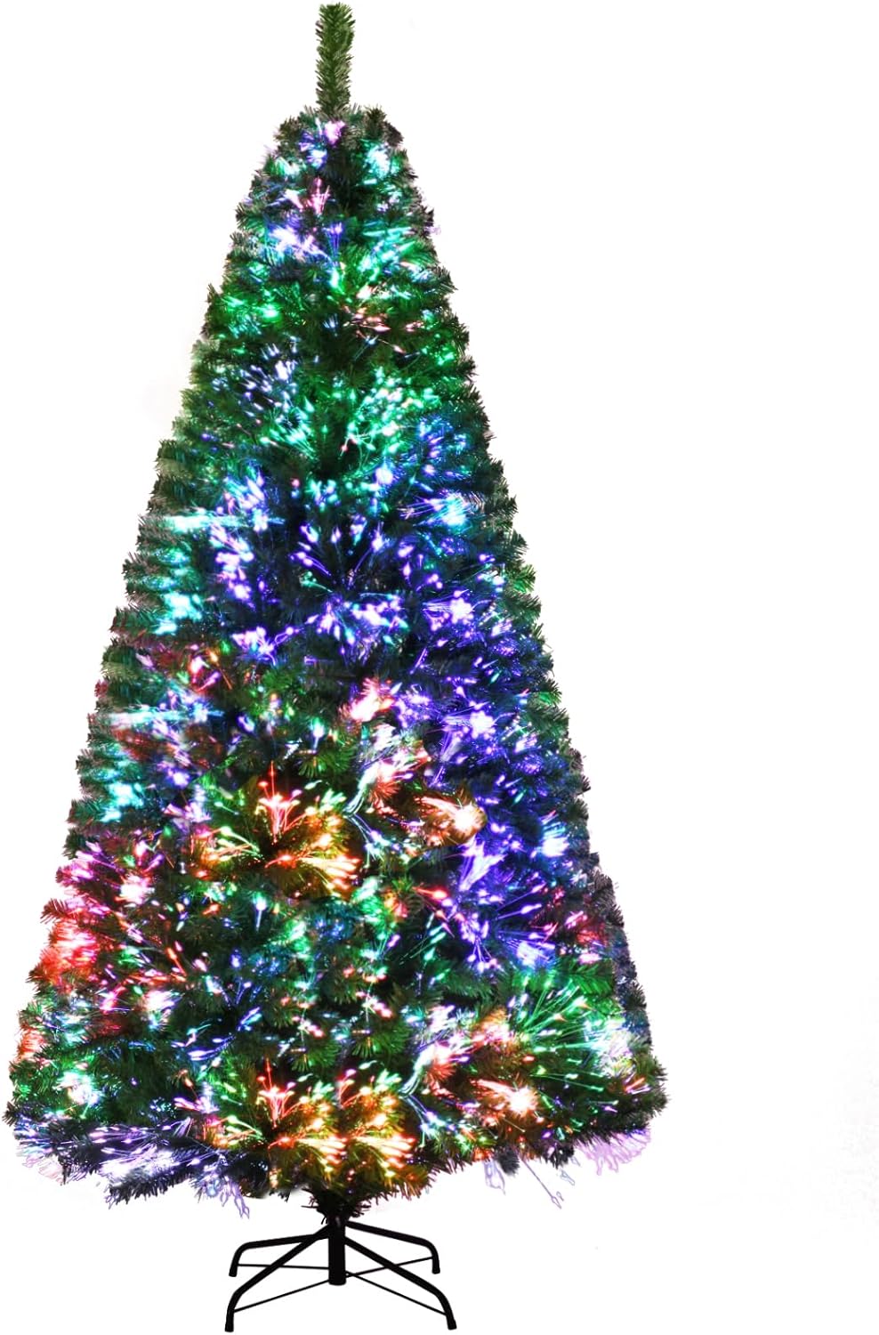 7FT Pre-lit Fiber Optic Christmas Tree for Festive Decor