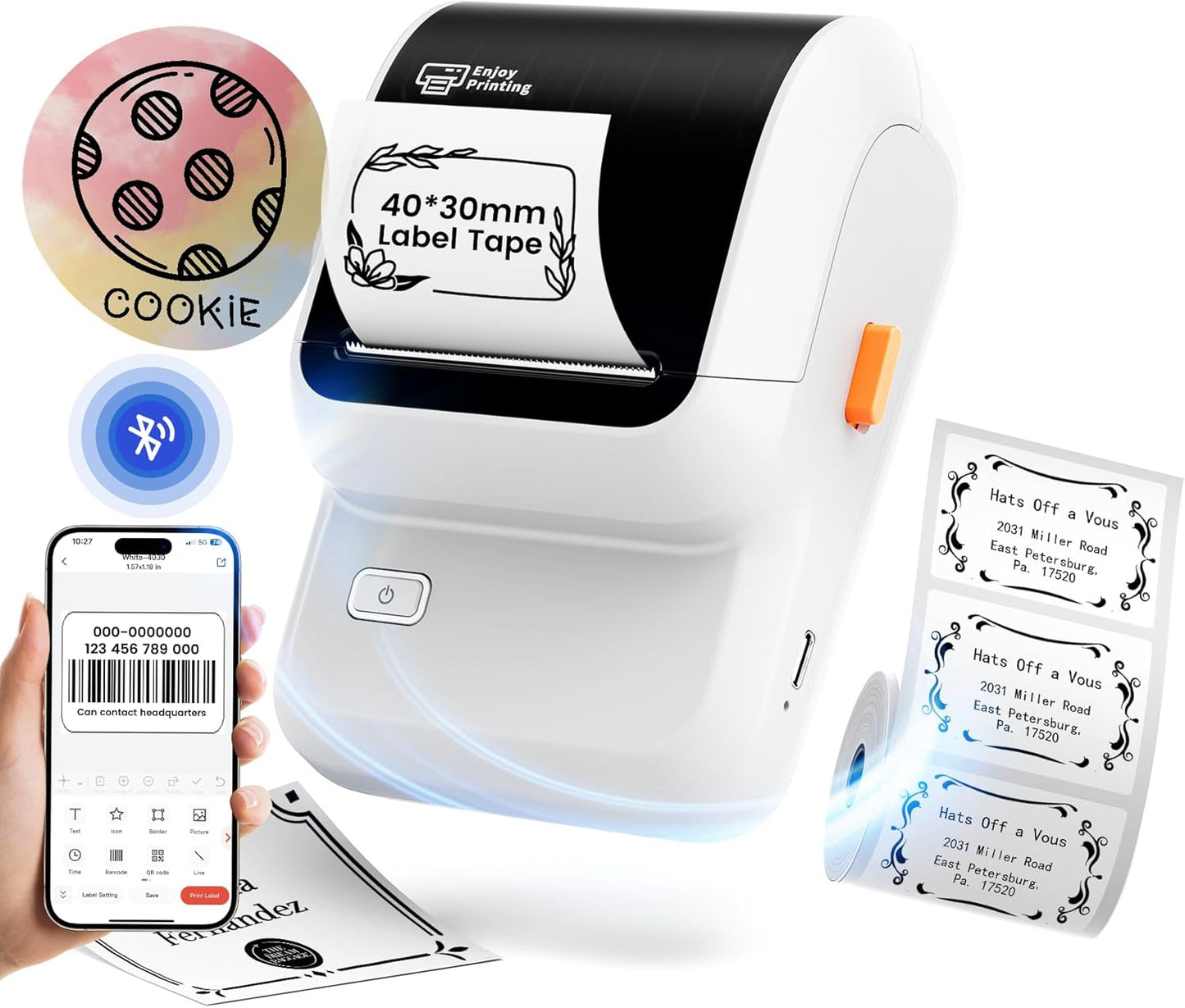 M100 Thermal Label Maker with Bluetooth for Home and Business