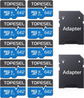 64GB Micro SD Card 10 Pack Class 10 UHS-I - Bulk 64GB Cards