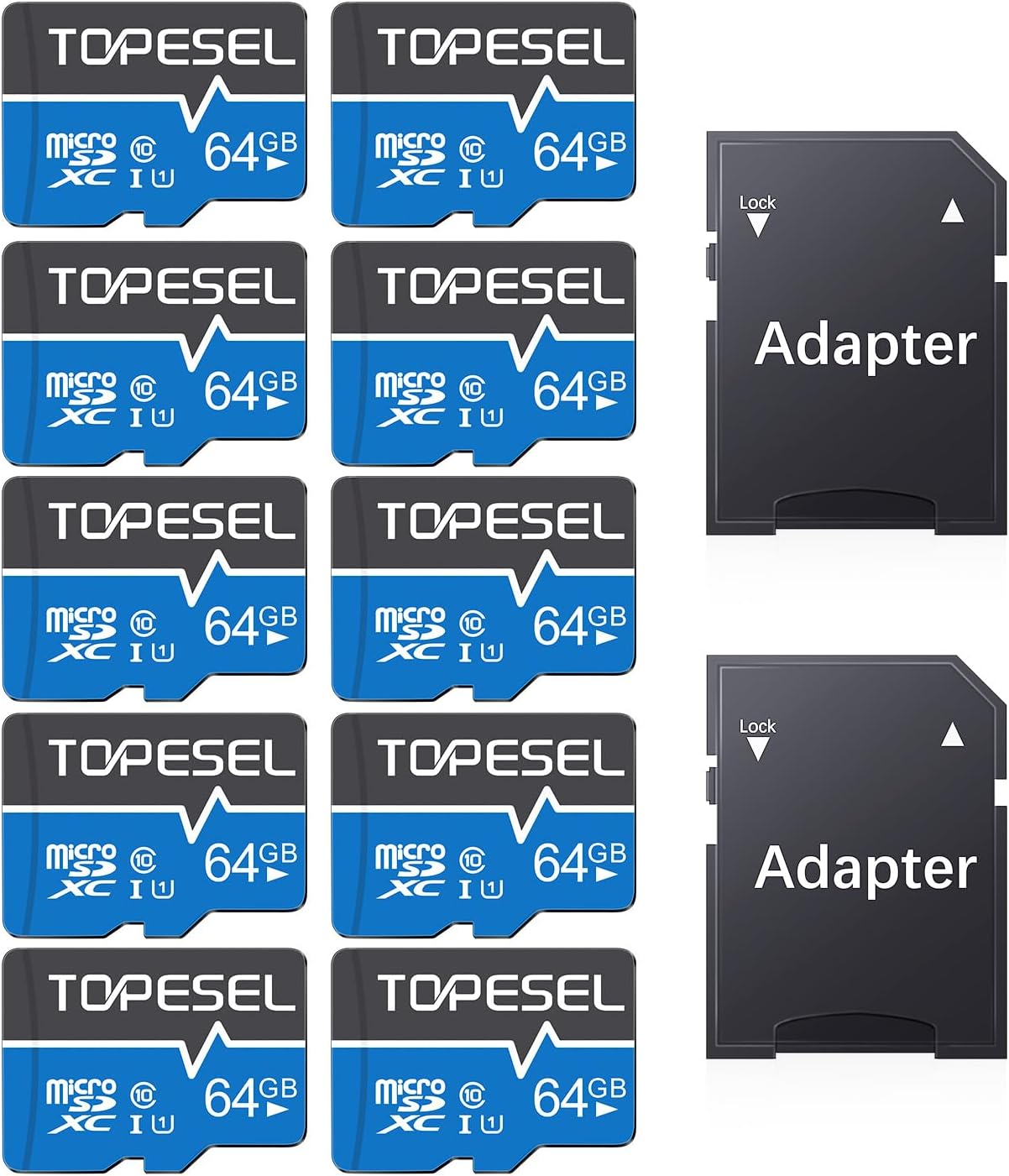 64GB Micro SD Card 10-Pack for High-Speed Data Storage