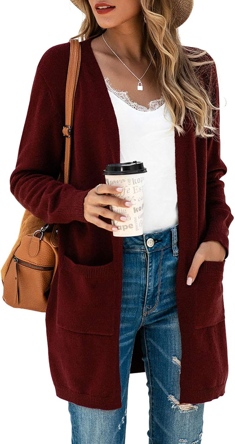 TASAMO Women's Kimono Cardigan: Oversized Soft Outwear with Pockets