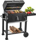 Charcoal Grills Large Outdoor BBQ Grill Offset Smoker with Side Table