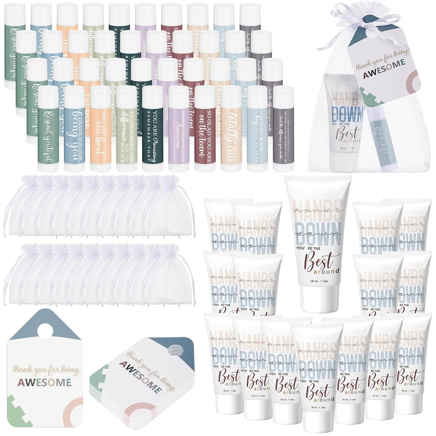 30 Sets Housekeeping Appreciation Gifts Bulk Lip Balms & Creams