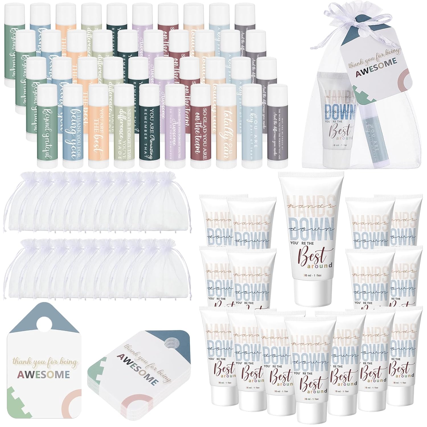 30 Sets Housekeeping Appreciation Gifts Bulk Lip Balms & Creams