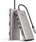 USB C Docking Station 12-in-1 Dual Monitor Hub - 3-Display 4K/8K