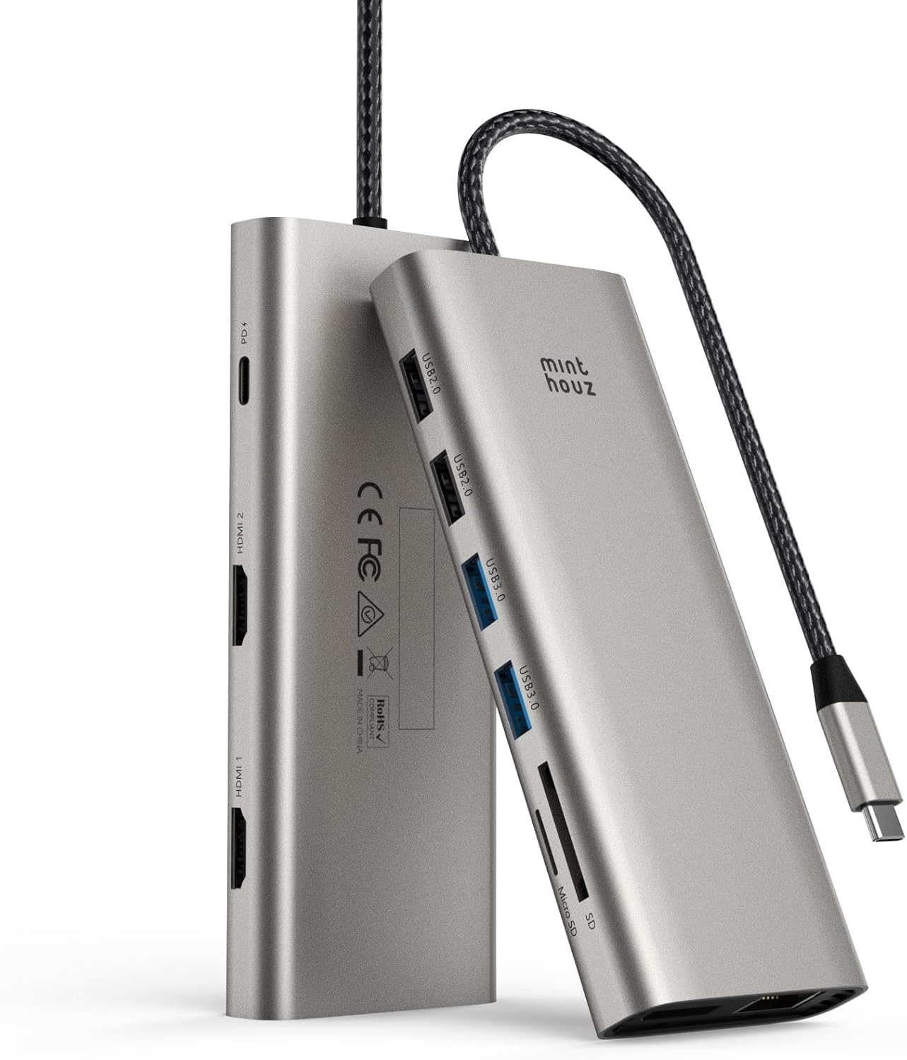 USB C Docking Station 12-in-1 for Dual Monitor Setup