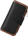 CLUCI Women Wallet Leather RFID Blocking Trifold Card Holder - Sleek
