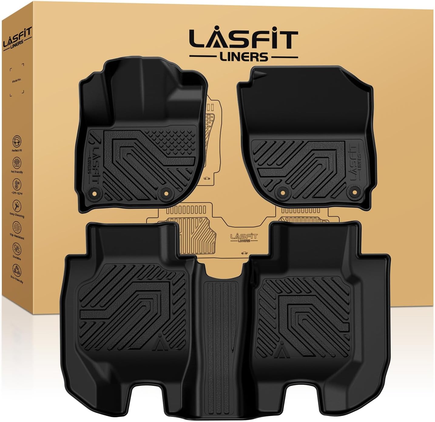 LASFIT Floor Mats for Honda HR-V 2016-2022: All Weather Protection