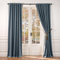 Lazzzy Velvet Curtains Blue Room Blackout Drapes - 95% Light Control