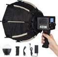 M60 Handle LED Video Light with Soft Box - Portable COB Bi-Color Light