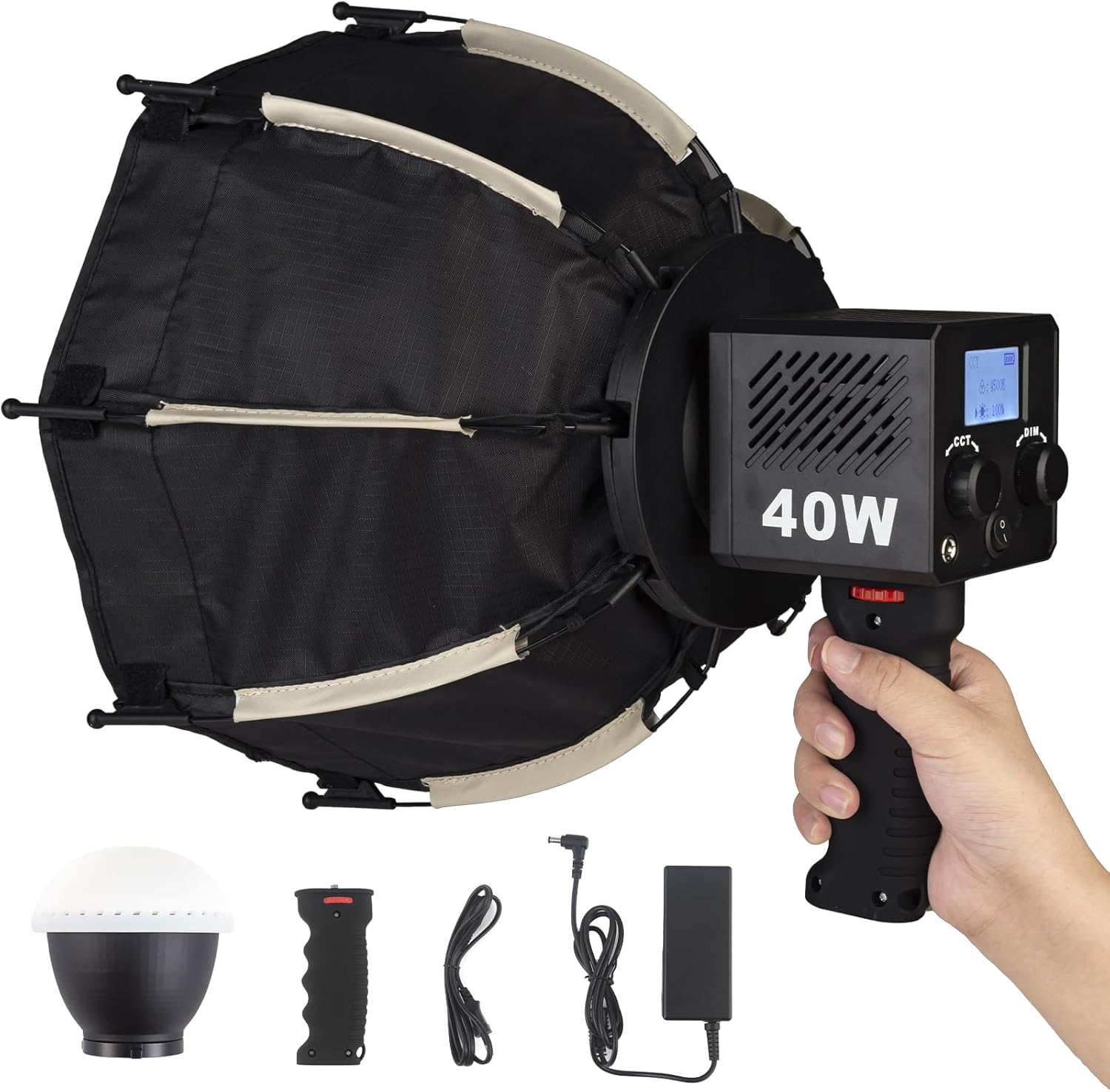 M60 Handle LED Video Light with Soft Box for Vlog Shooting